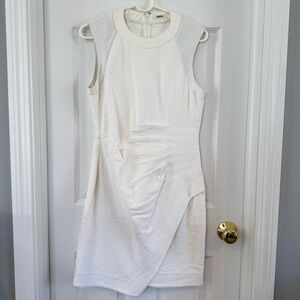L’Agence Ruched Sheath Cotton Linen Blend  Dress Size 6